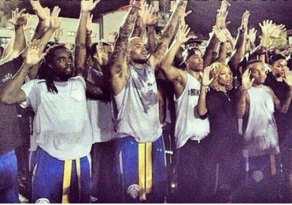 Rapper Wale, Singer Chris Brown, Lil Mama, Bow Wow and others "Put Hands Up" for Ferguson