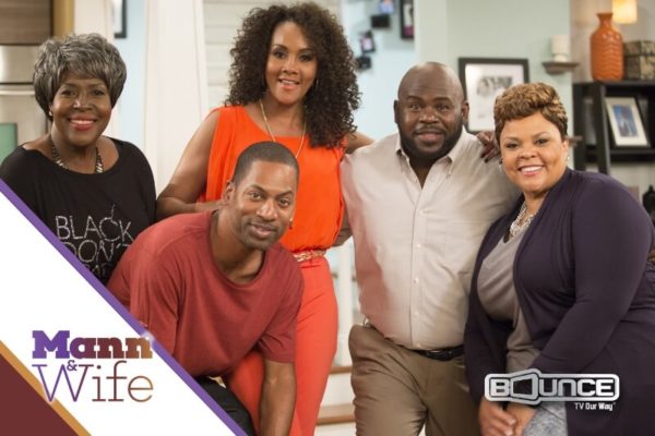 Bounce TV has renewed the new hit comedy series Mann & Wife, starring David & Tamela Mann (Right) for season two. Bounce TV has also renewed Family Time and Off The Chain and will produce its first-ever drama series in addition to airing PBC Boxing.  Bounce TV is the nation's first-ever and fastest-growing broadcast television network designed for African-American audiences. Bounce TV is seen on the digital signals of local broadcast TV stations, with corresponding cable carriage. www.BounceTV.com (PRNewsFoto/Bounce TV)