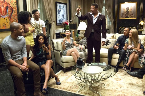 TV STILL -- DO NOT PURGE -- EMPIRE: Lucious (Terrence Howard) toasts his family in the 
