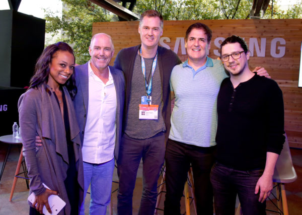 "AUSTIN, TX - MARCH 11: (L-R) Moderator Nischelle Turner, Executive Producer at Immersive Media 360 John Pattyson, CCO of Samsung USA Jesse Coulter, Dallas Mavericks Owner Mark Cuban, and VP of Global Media Distribution at NBA Jeff Marsilio attend "Sports and VR," presented by Gear VR, at The Samsung Studio at SXSW 2016 on March 11, 2016 in Austin, Texas. (Photo by Rick Kern/Getty Images for Samsung)"