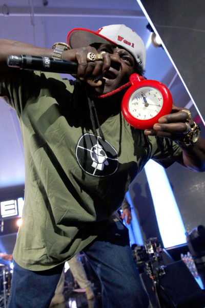"AUSTIN, TX - MARCH 12: AUSTIN, TX - MARCH: Rapper Flavor Flav of Public Enemy performs onstage at Samsung Galaxy Life Fest at SXSW 2016 on March 12, 2016 in Austin, Texas. (Photo by Rick Kern/Getty Images for Samsung)"