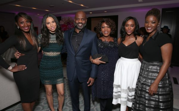 Lamell McMorris (center) with actresses and guests of Alfre Woodards 7th Annual Oscars Sistahs Soiree. (Photo by Todd Williamson, Getty Images) (PRNewsFoto/Perennial Sports and Entertainm)