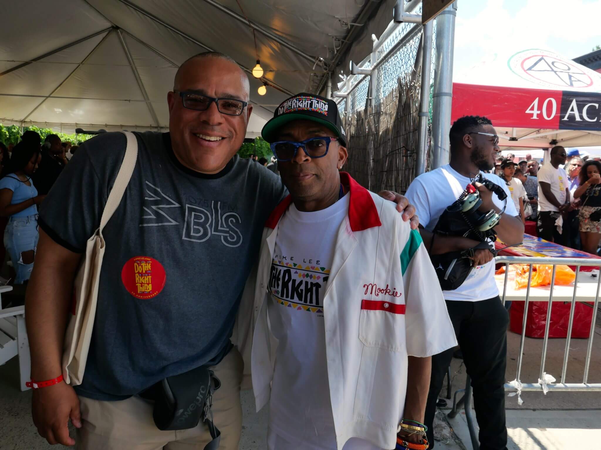Spike Lee with Skip Dillard (WBLS and WLIB) of WBLS,Do the Right Thing Anniversary