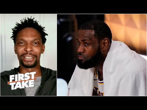 Chris Bosh reacts to LeBron walking off the court early in Game 3 of Lakers vs. Heat | First Take