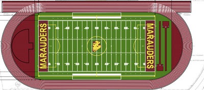 Structural drawing of the new field with the track.