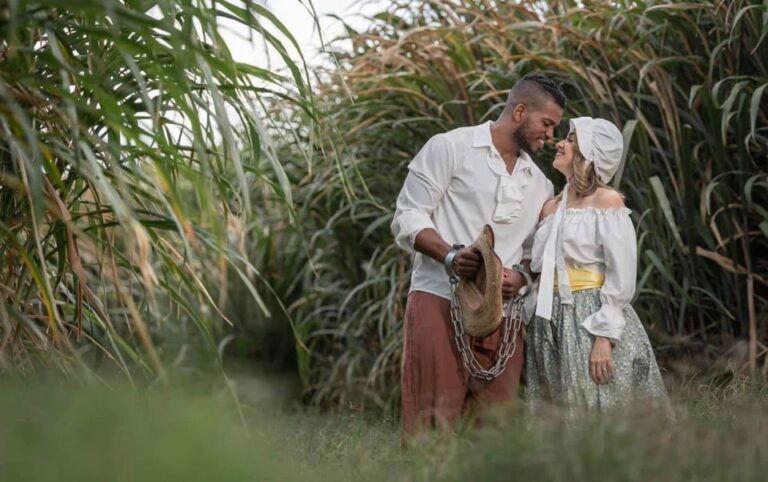 Interracial Couple Post Images of ‘Massa’s Wife and Mandingo’ Falling in love as Wedding Theme (images)