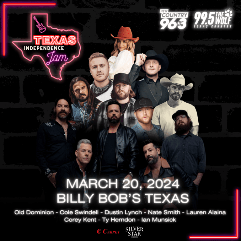 New Country 96.3 and 99.5 The Wolf to Host the 3rd Annual Texas Independence Jam on Wednesday, March 20th at Billy Bob’s Texas