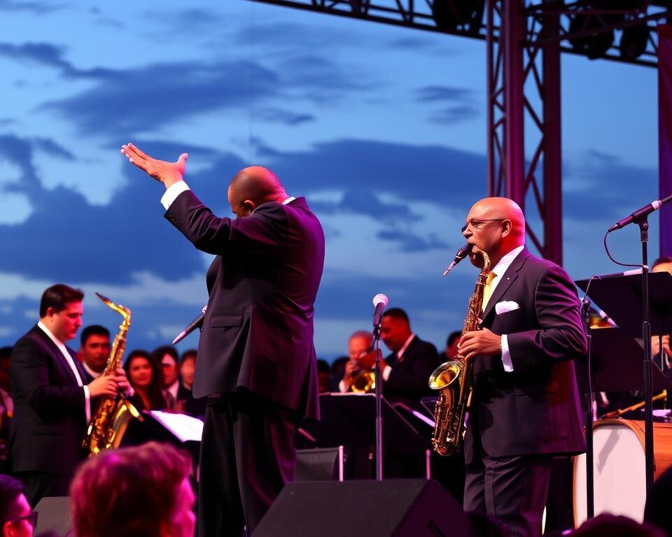 Duke Ellington performing at the Newport Jazz Festival