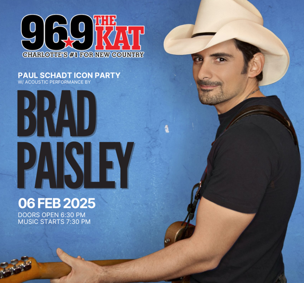 Brad Paisley to Perform at 96.9 The Kat's Icon Party on Feb 6, 2025