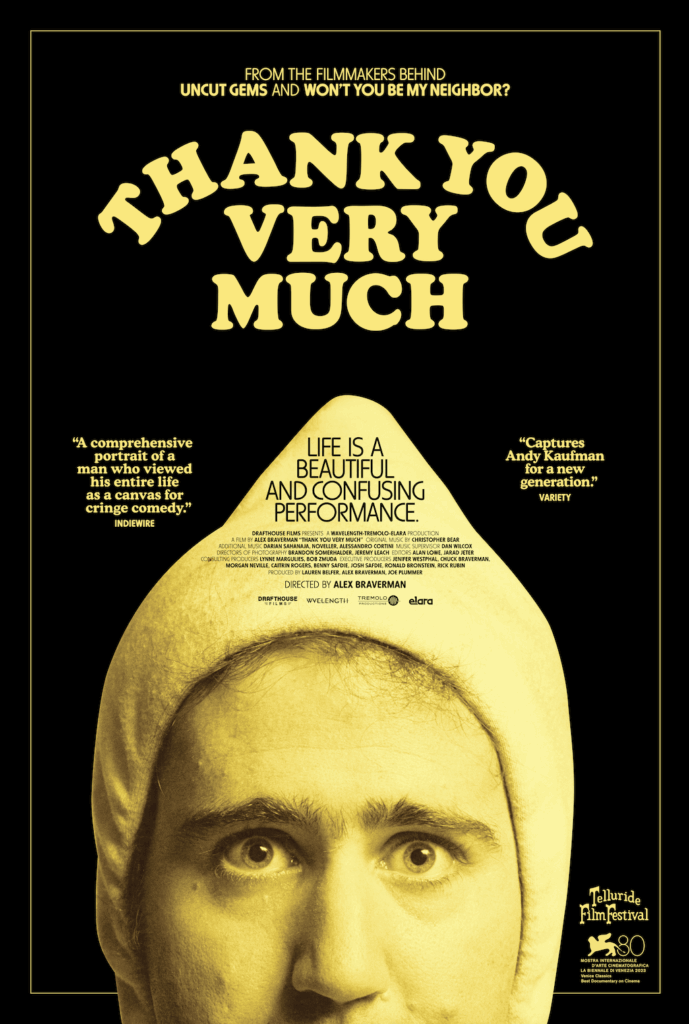 Andy Kaufman Doc “THANK YOU VERY MUCH” In Theaters & On Demand 3/28 (Video)